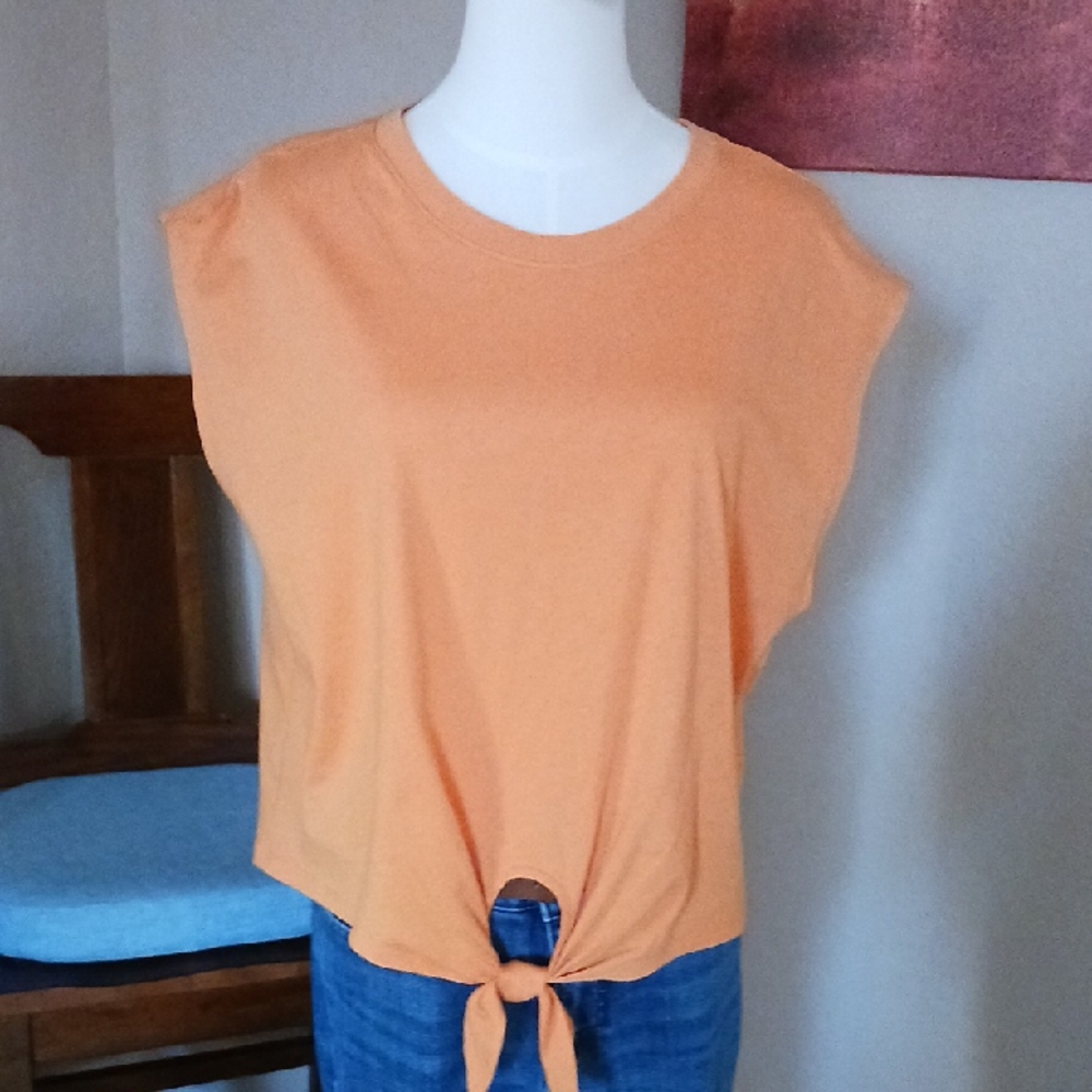 Old Navy- Women's Pumpkin Colored Everywhere Tie-Front Top